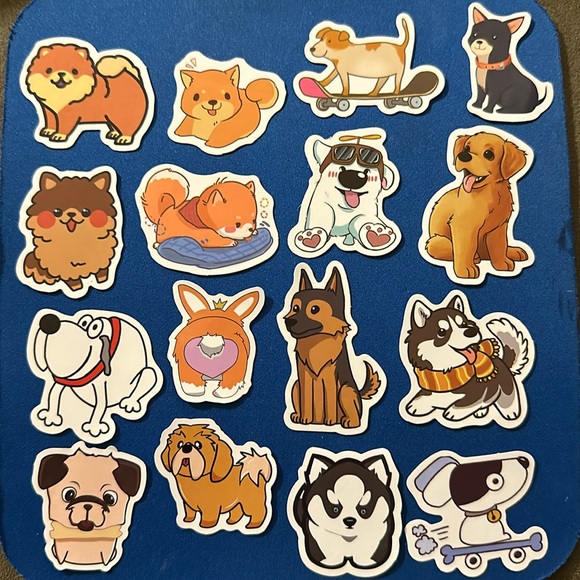 NEW! Set of 16 dog stickers - various breeds - Picture 1 of 7
